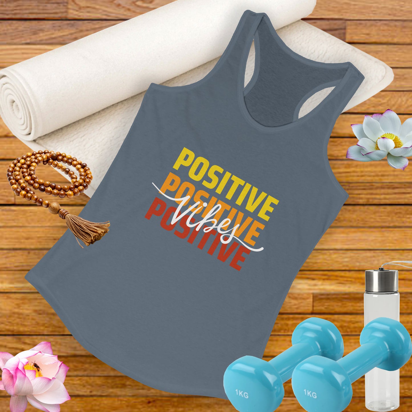 "Positive Vibes" - High-Frequency Living Racerback Tank Top