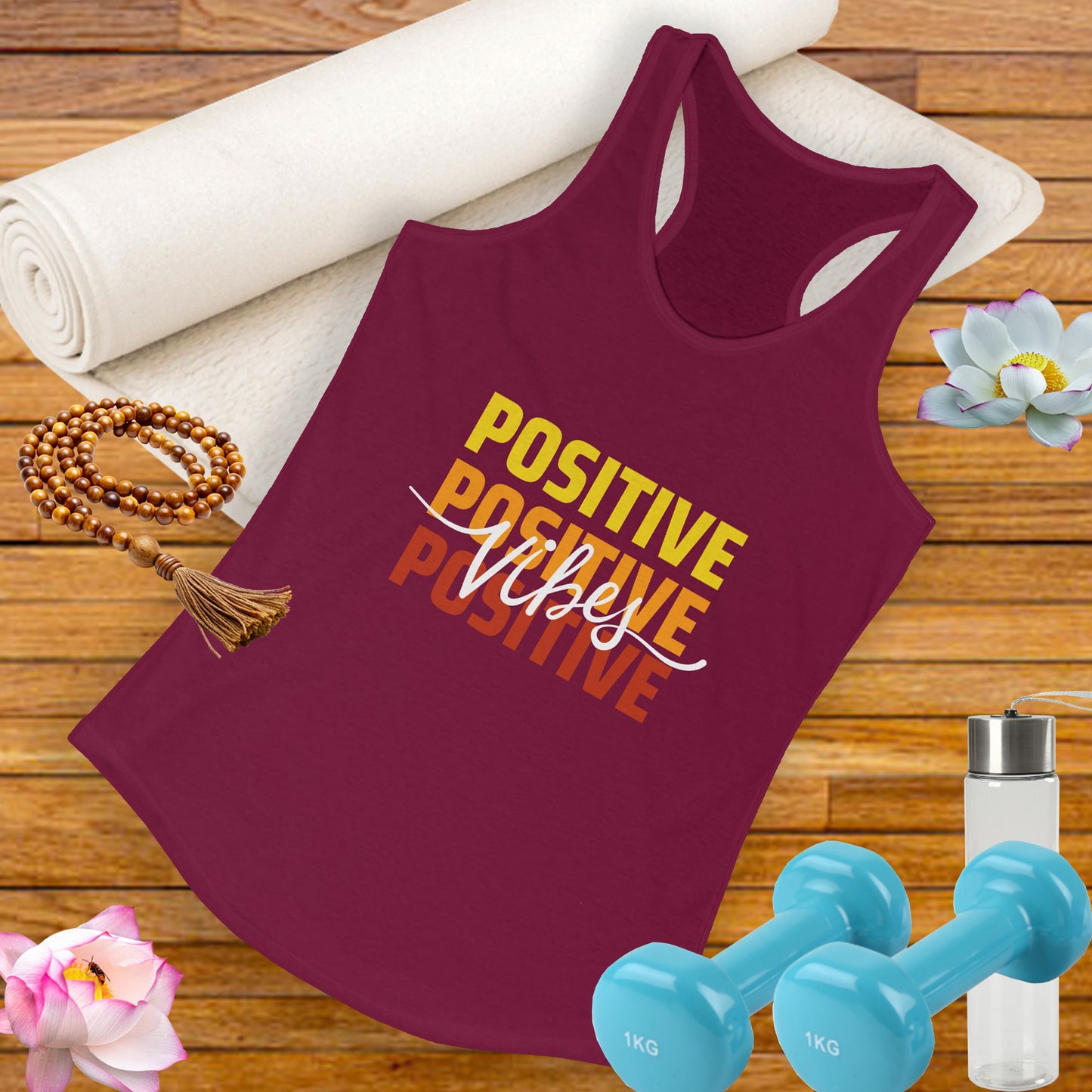 "Positive Vibes" - High-Frequency Living Racerback Tank Top