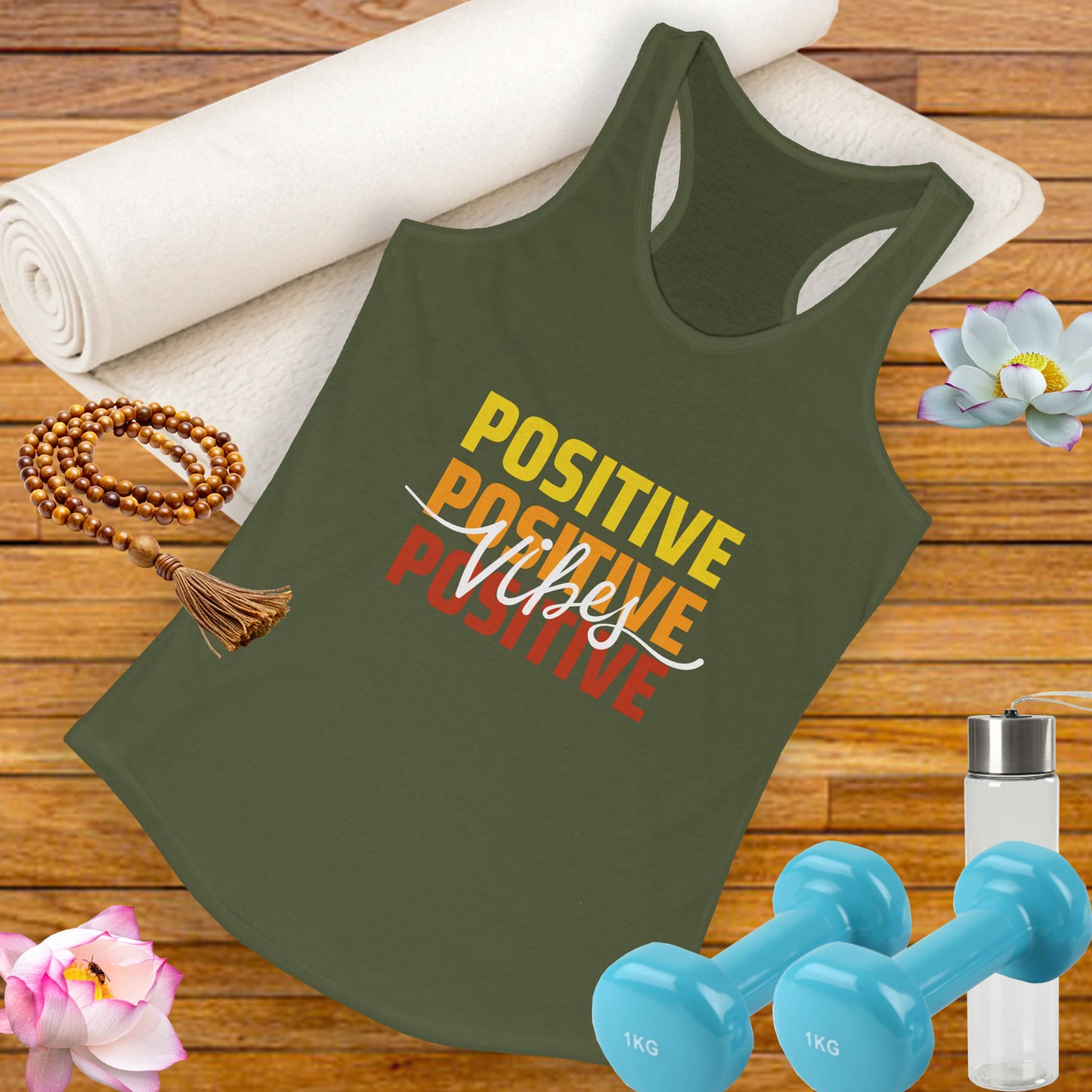 "Positive Vibes" - High-Frequency Living Racerback Tank Top