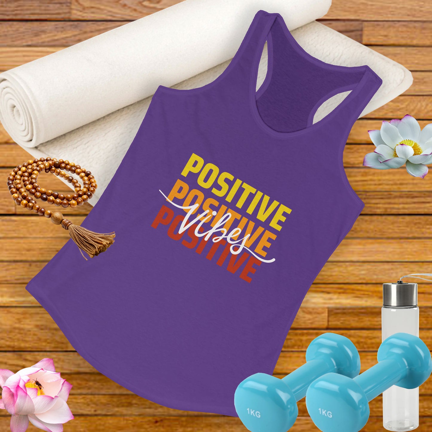"Positive Vibes" - High-Frequency Living Racerback Tank Top