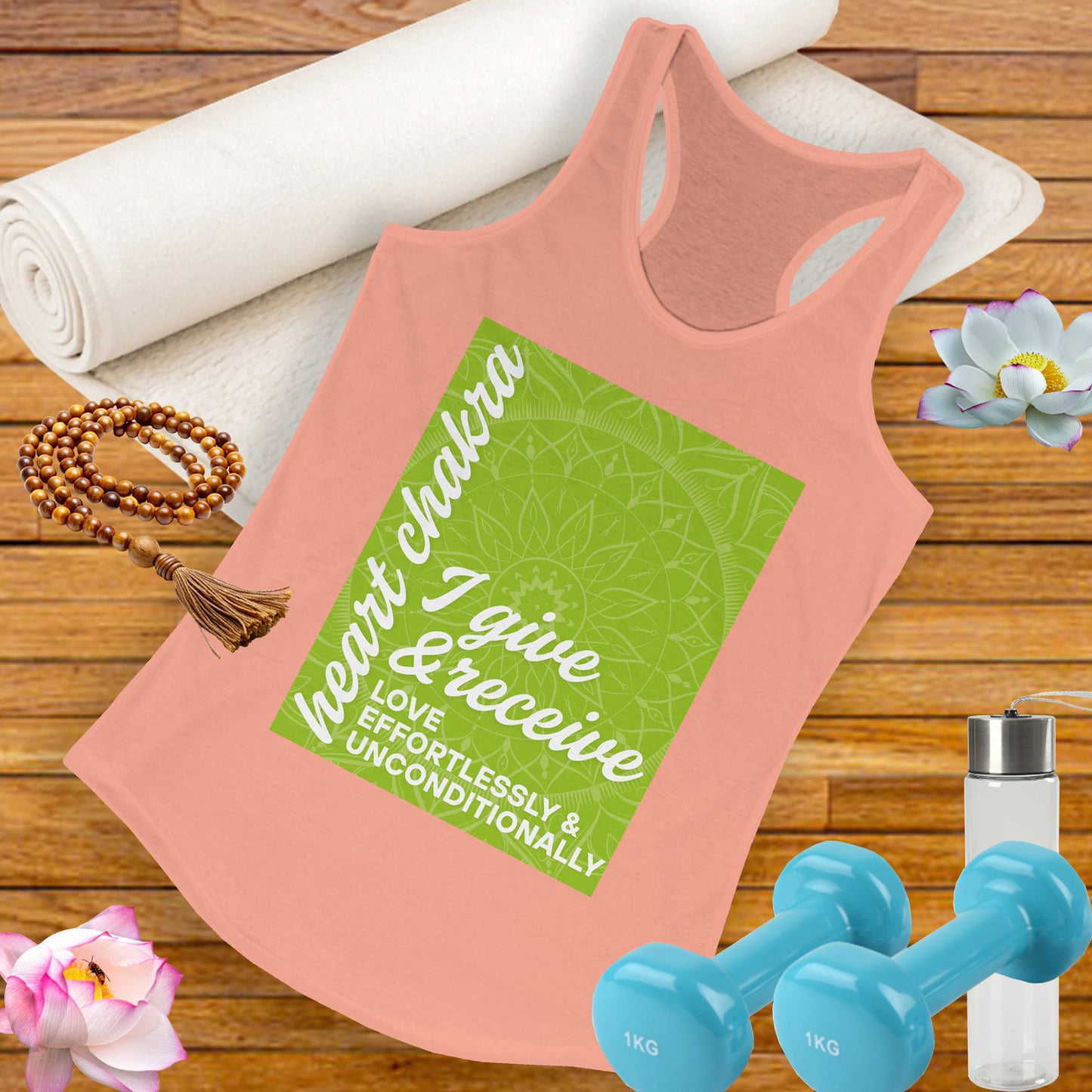 Open Heart - Anahata/Heart Chakra Affirmation Racerback Tank Top