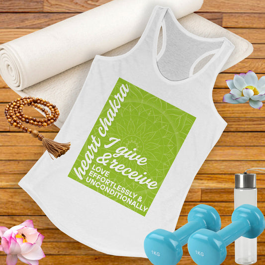 Open Heart - Anahata/Heart Chakra Affirmation Racerback Tank Top