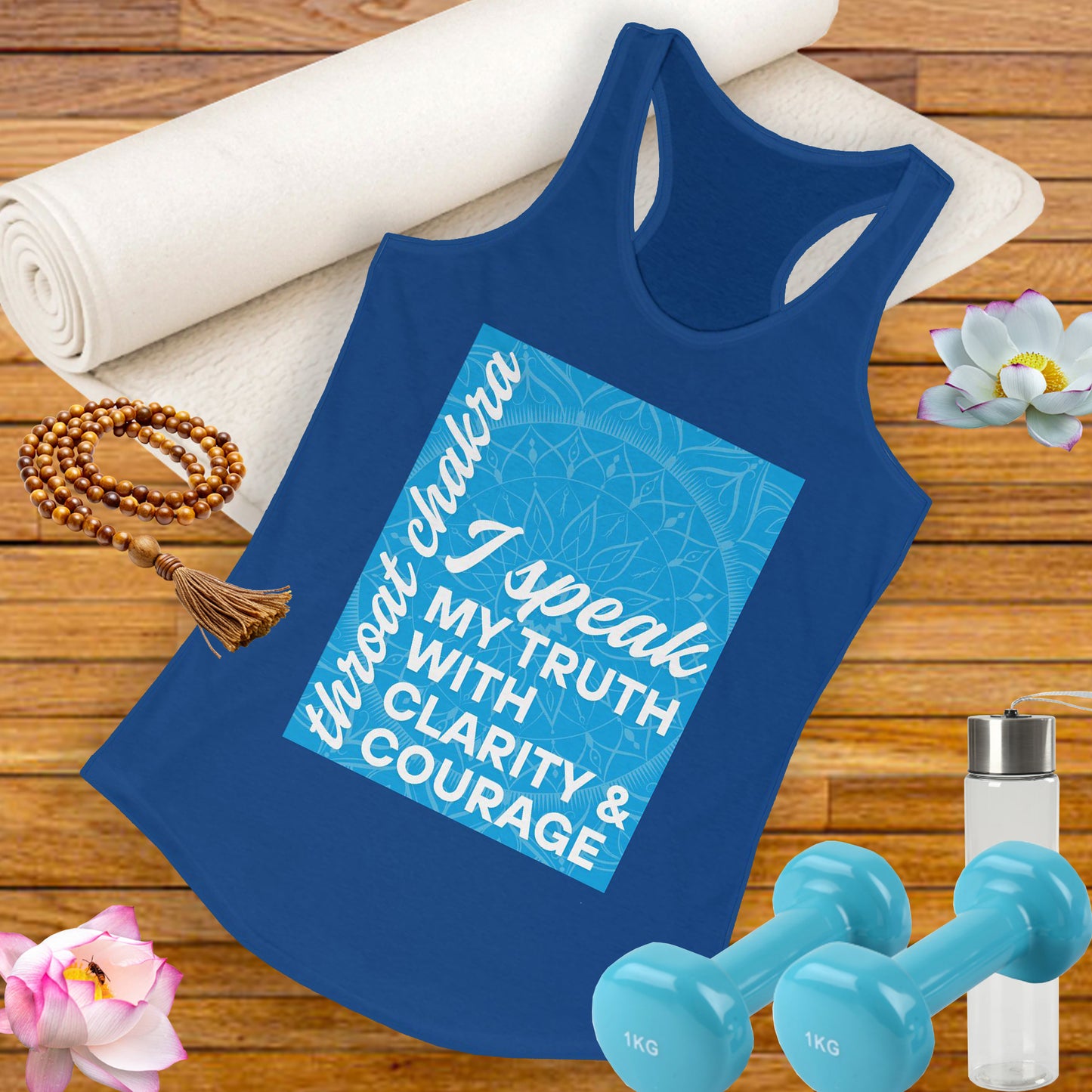 Speak Your Truth - Vishuddha/Throat Chakra Affirmation Racerback Tank Top