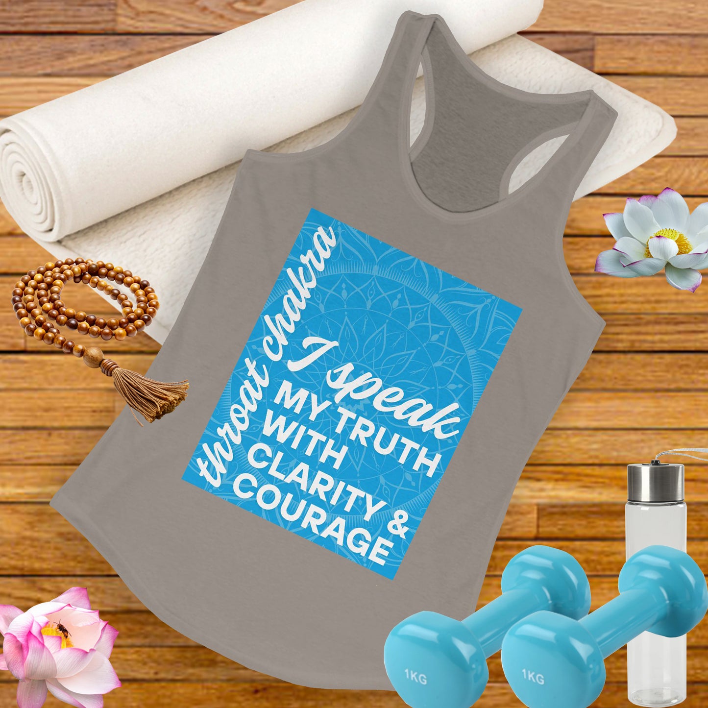 Speak Your Truth - Vishuddha/Throat Chakra Affirmation Racerback Tank Top