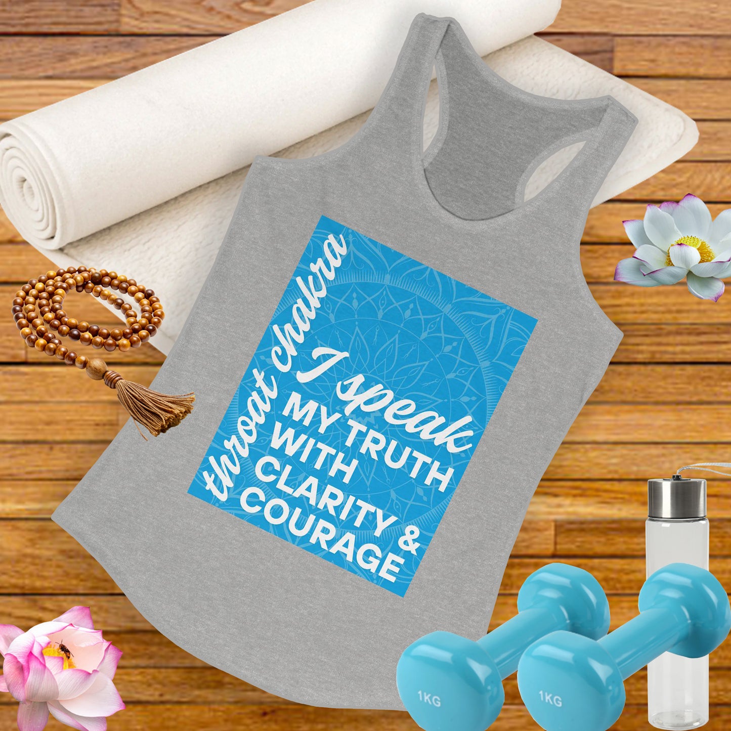 Speak Your Truth - Vishuddha/Throat Chakra Affirmation Racerback Tank Top