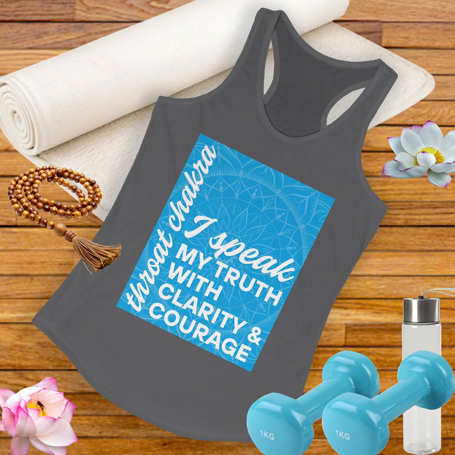 Speak Your Truth - Vishuddha/Throat Chakra Affirmation Racerback Tank Top