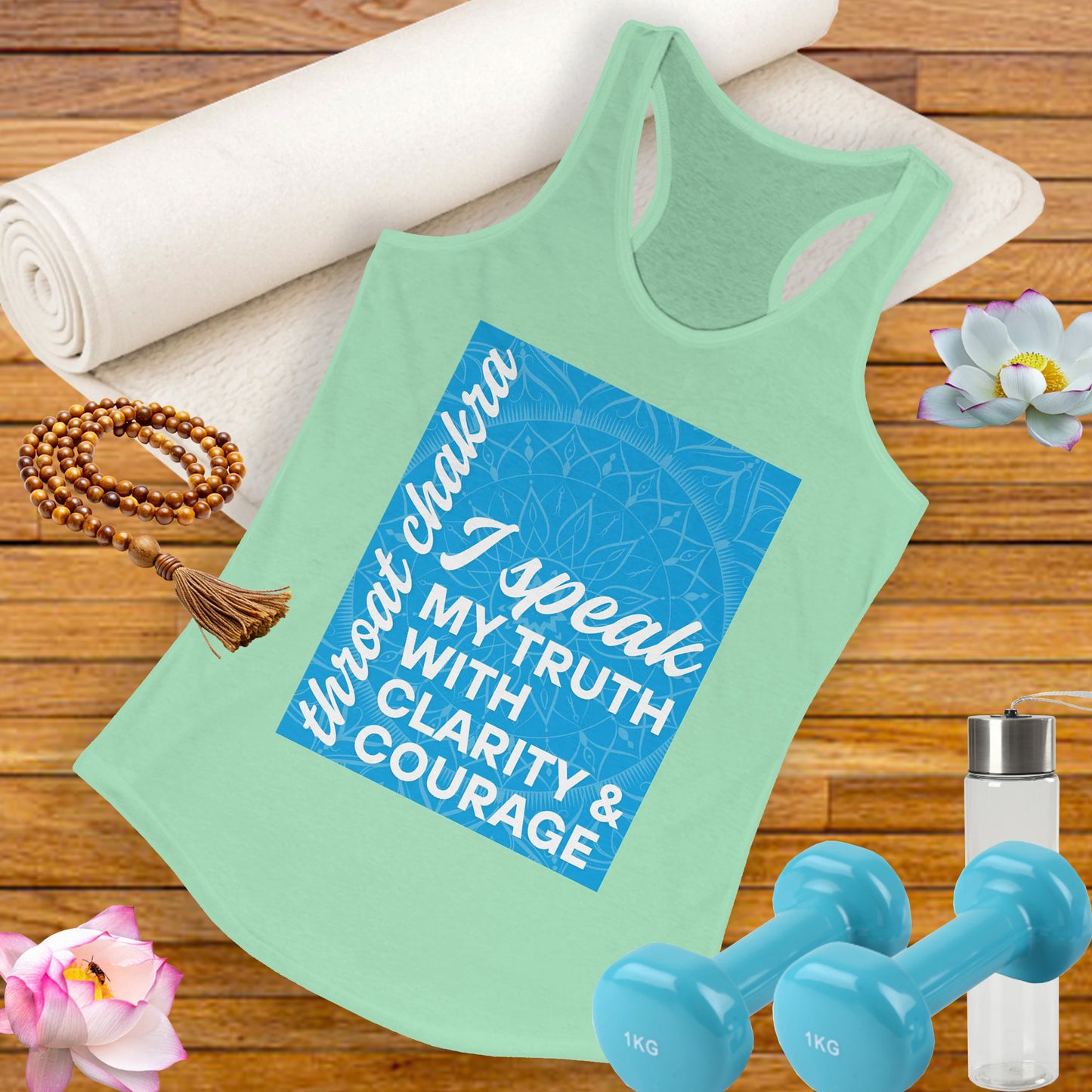 Speak Your Truth - Vishuddha/Throat Chakra Affirmation Racerback Tank Top
