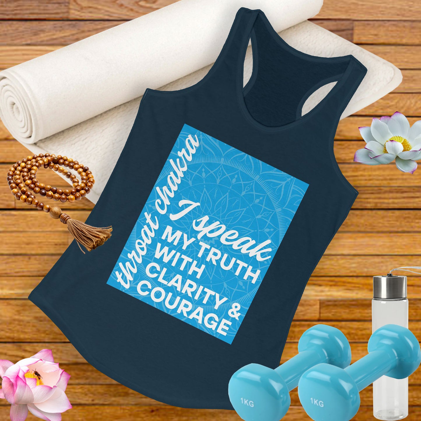 Speak Your Truth - Vishuddha/Throat Chakra Affirmation Racerback Tank Top