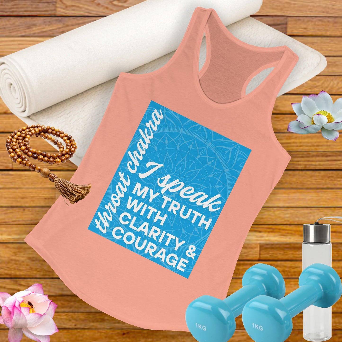 Speak Your Truth - Vishuddha/Throat Chakra Affirmation Racerback Tank Top