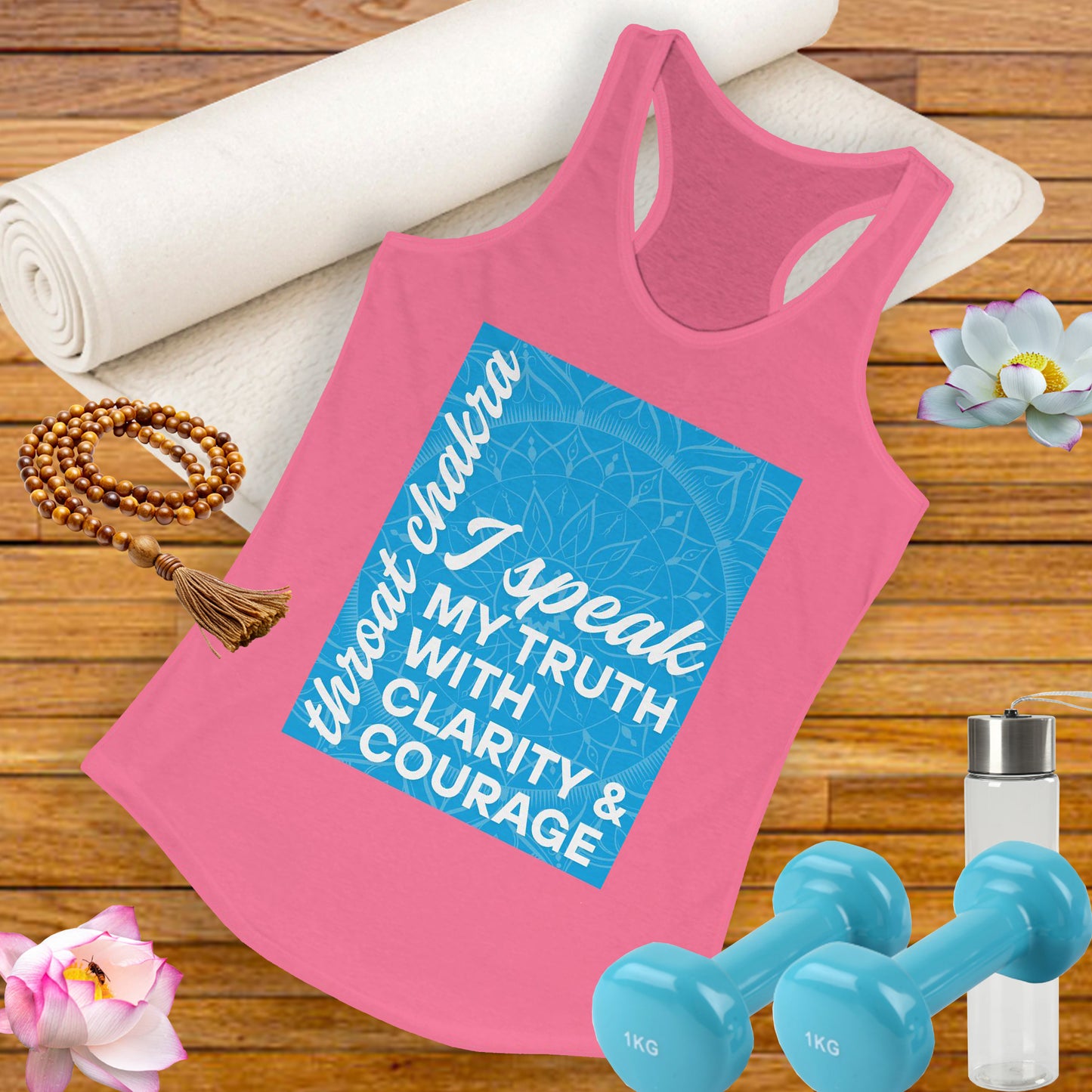 Speak Your Truth - Vishuddha/Throat Chakra Affirmation Racerback Tank Top