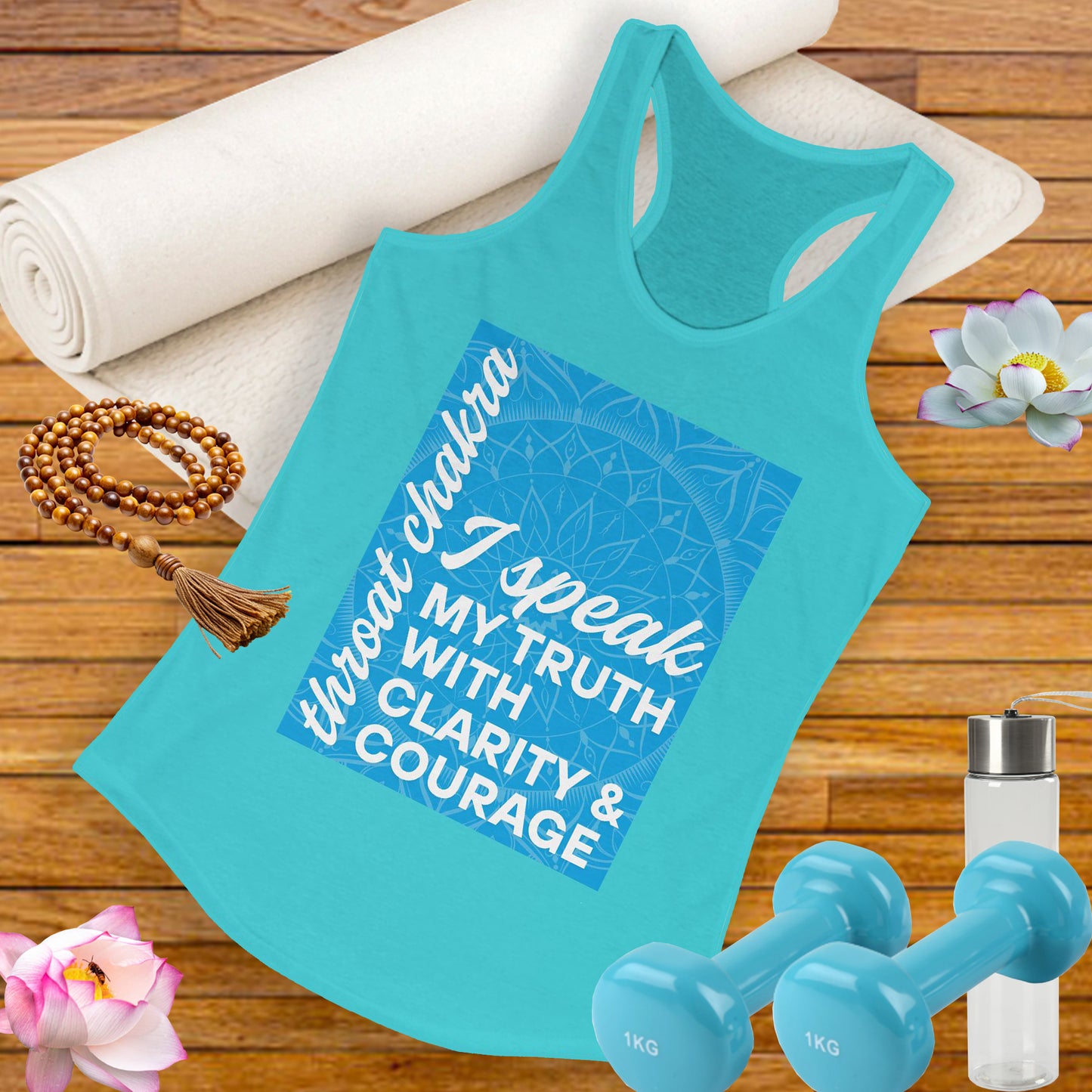 Speak Your Truth - Vishuddha/Throat Chakra Affirmation Racerback Tank Top