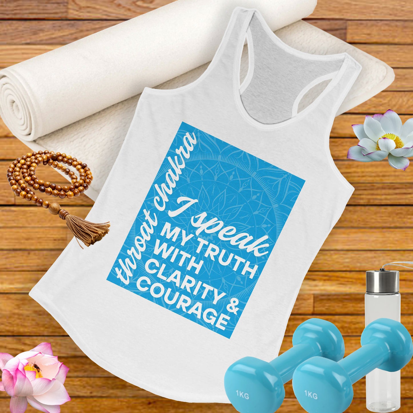 Speak Your Truth - Vishuddha/Throat Chakra Affirmation Racerback Tank Top