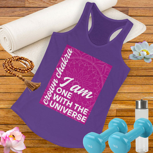 Universal Connection - Sahasrara/Crown Chakra Affirmation Racerback Tank