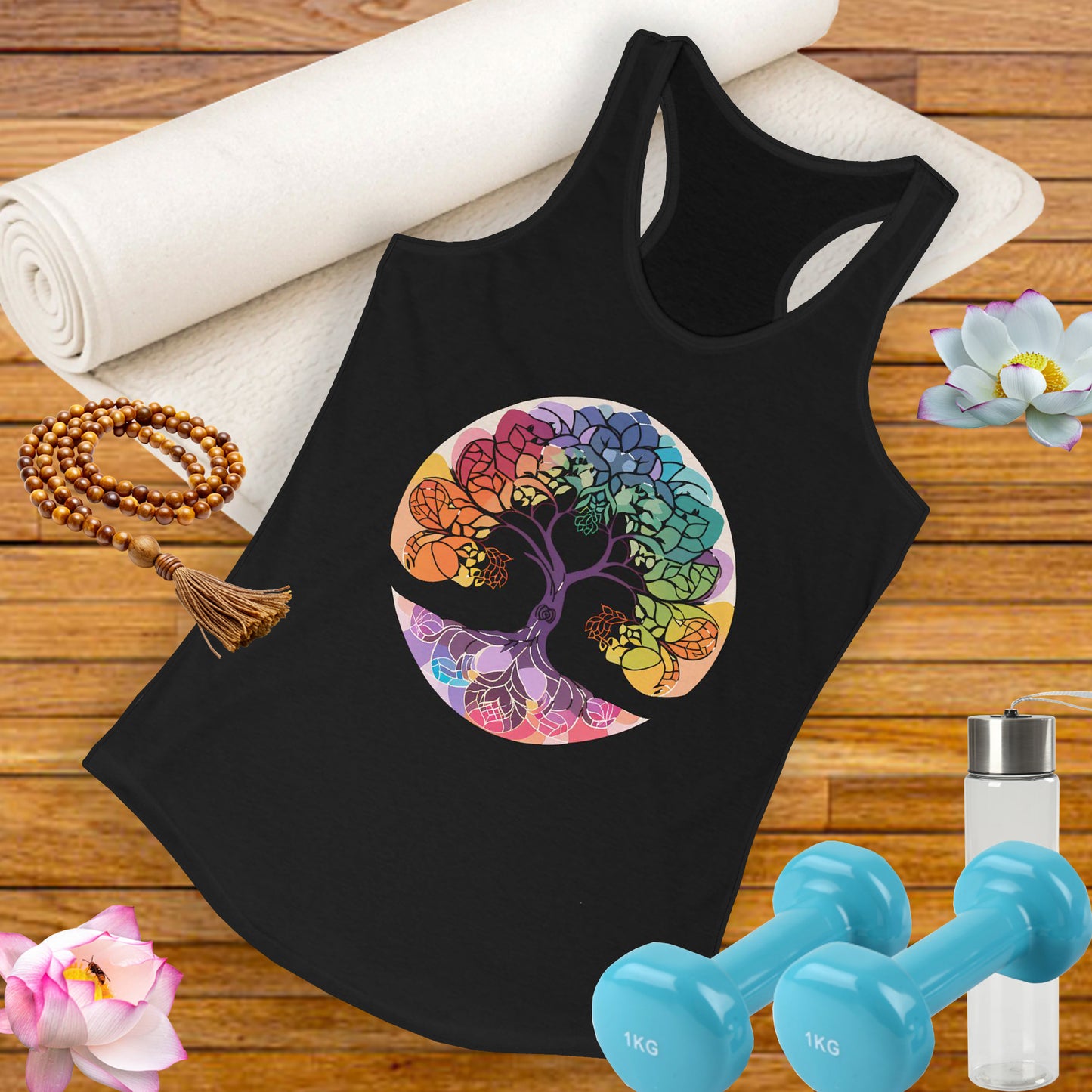 "BOHO Tree of Life" Racerback Tank – Vibrant Spirit & Effortless Comfort