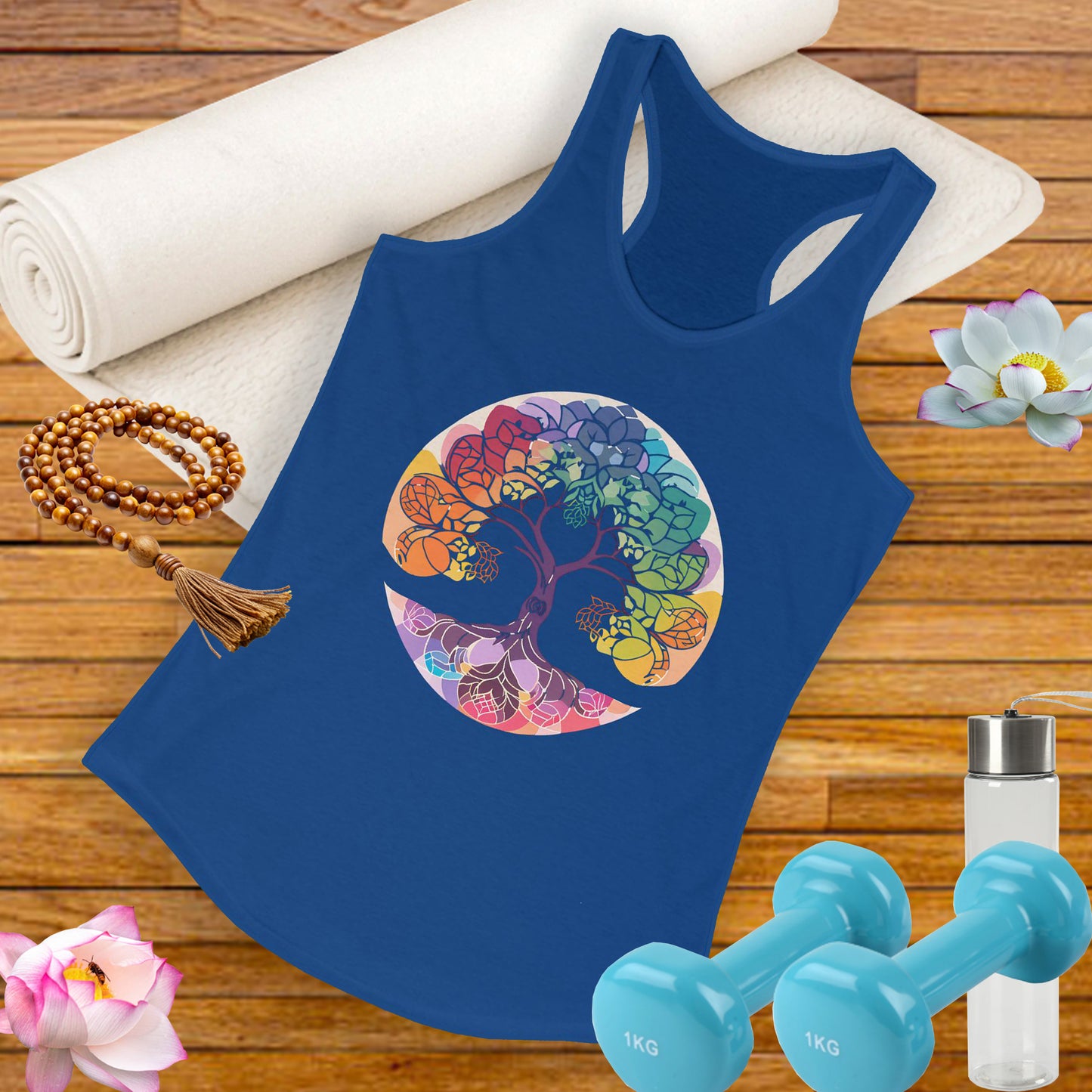 "BOHO Tree of Life" Racerback Tank – Vibrant Spirit & Effortless Comfort