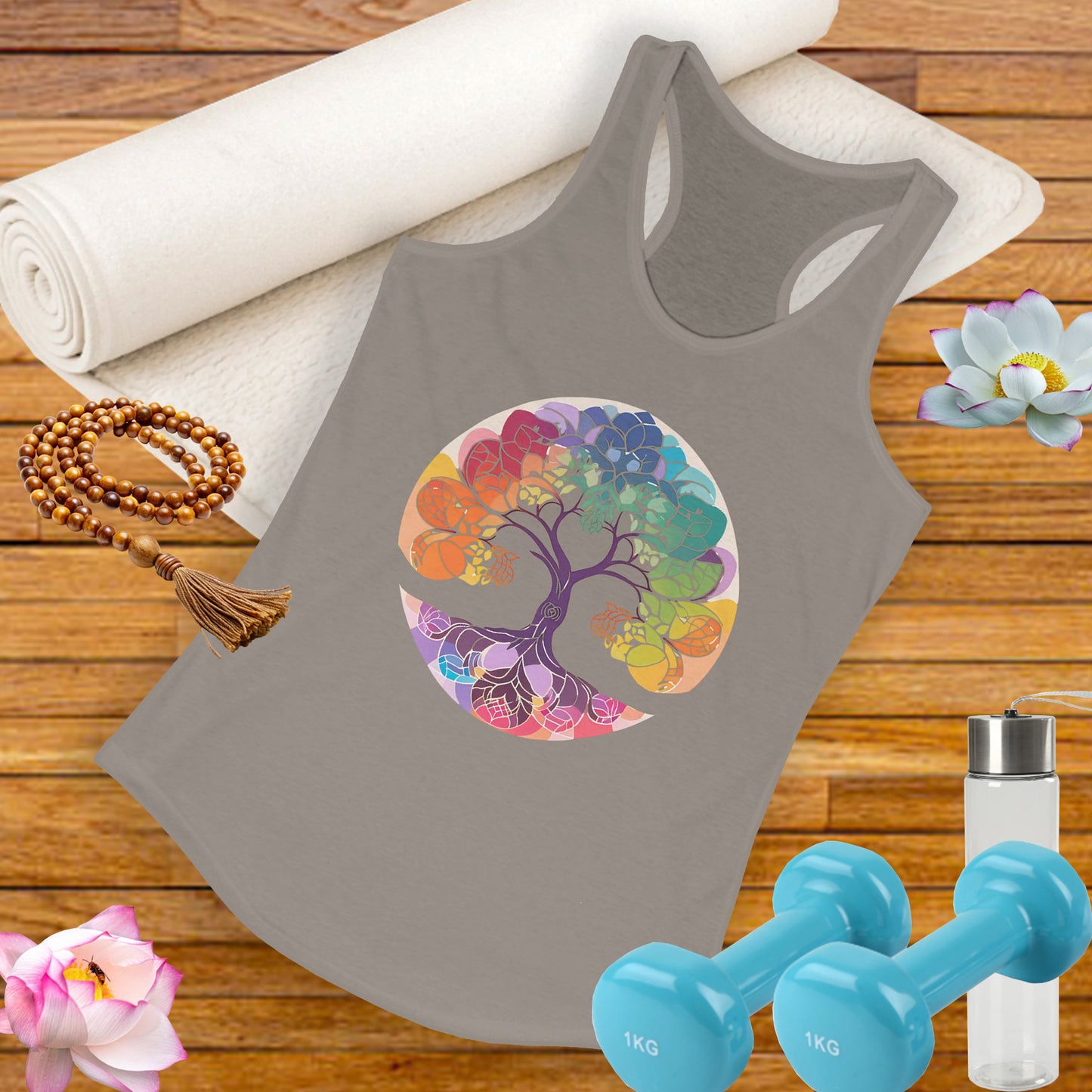 "BOHO Tree of Life" Racerback Tank – Vibrant Spirit & Effortless Comfort