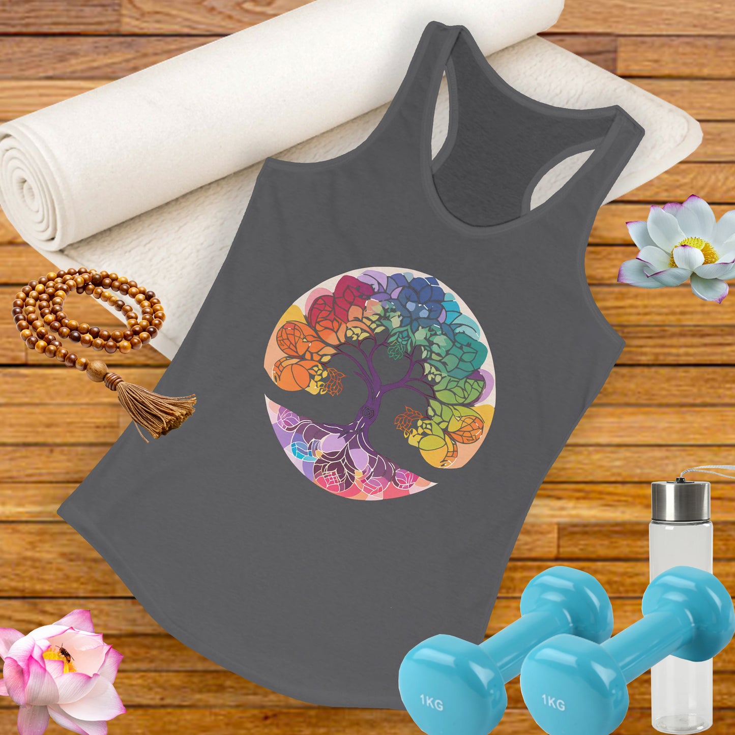 "BOHO Tree of Life" Racerback Tank – Vibrant Spirit & Effortless Comfort
