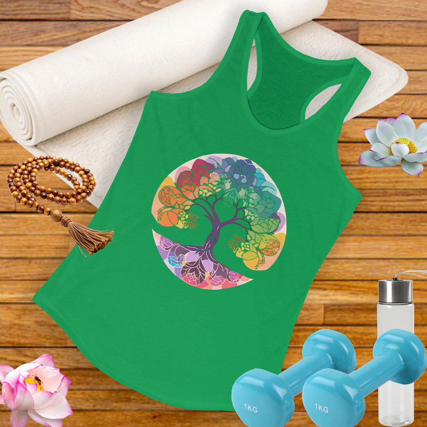 "BOHO Tree of Life" Racerback Tank – Vibrant Spirit & Effortless Comfort