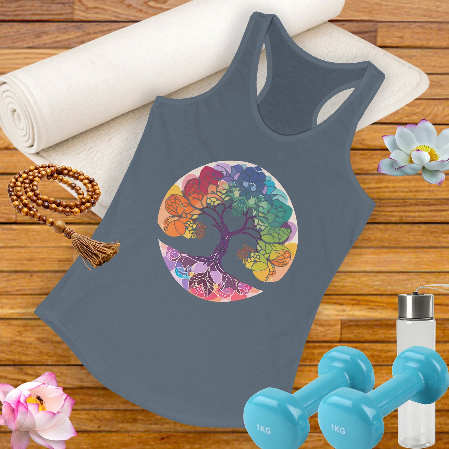 "BOHO Tree of Life" Racerback Tank – Vibrant Spirit & Effortless Comfort
