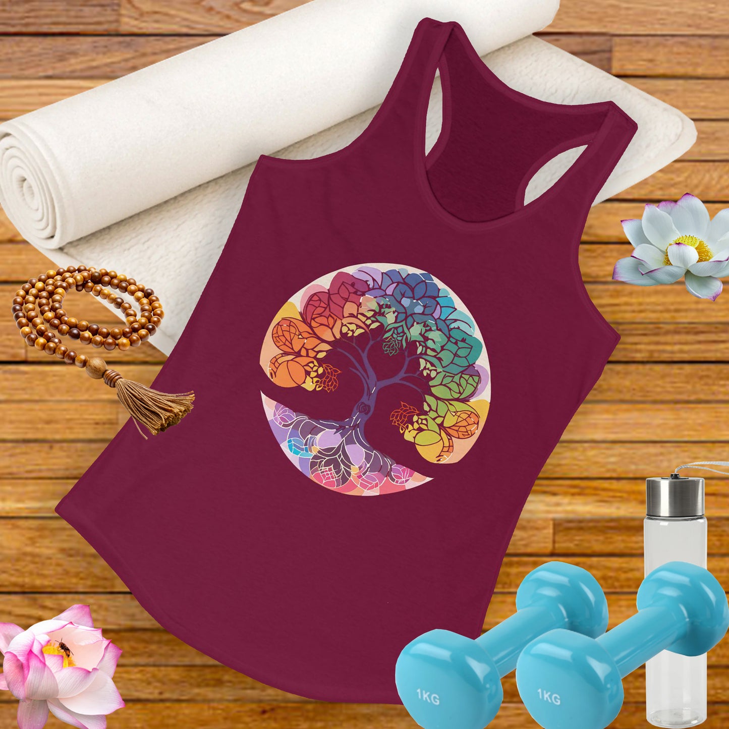 "BOHO Tree of Life" Racerback Tank – Vibrant Spirit & Effortless Comfort
