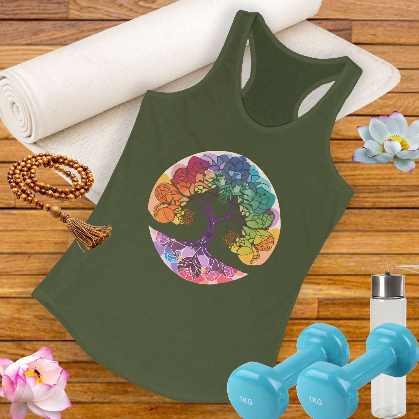 "BOHO Tree of Life" Racerback Tank – Vibrant Spirit & Effortless Comfort