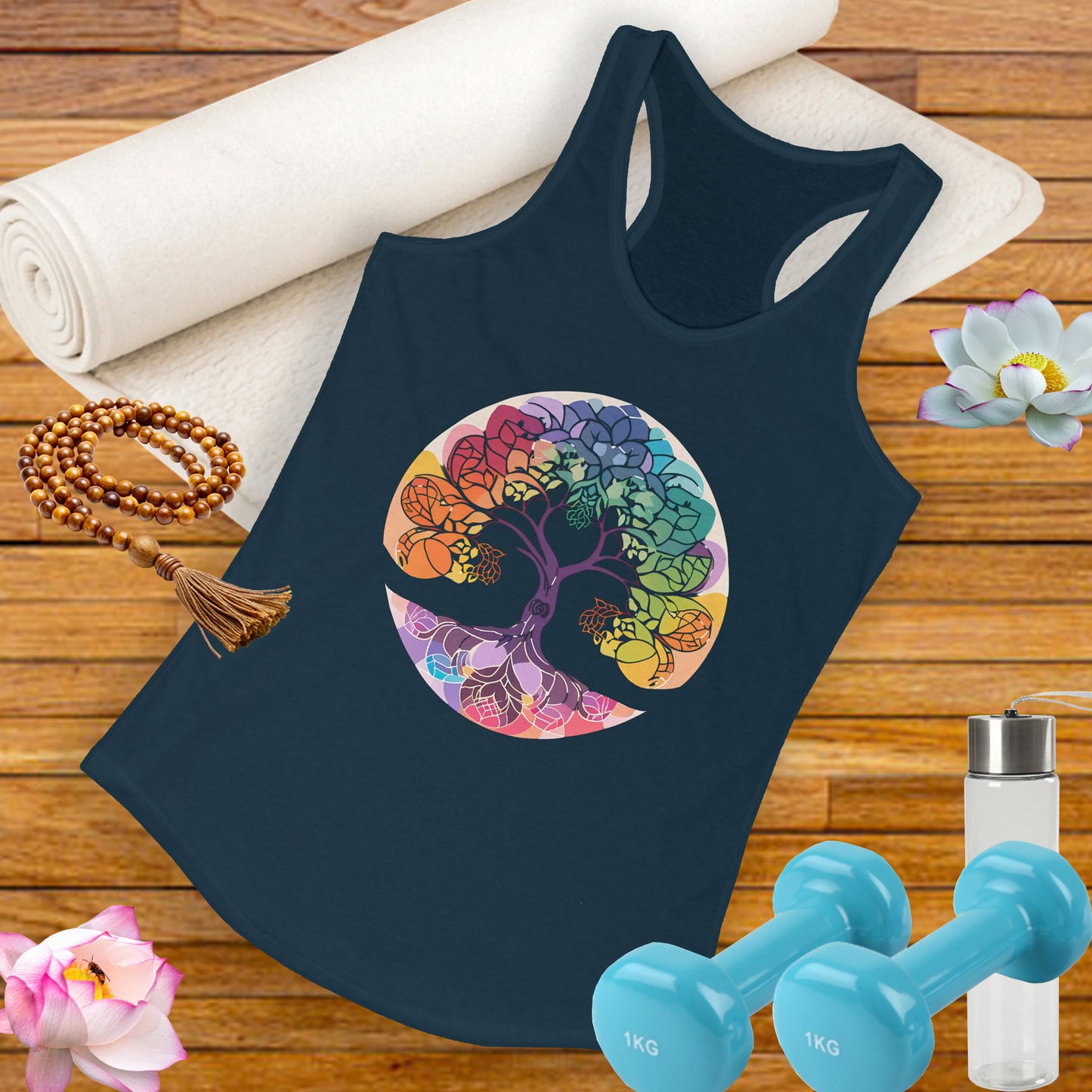 "BOHO Tree of Life" Racerback Tank – Vibrant Spirit & Effortless Comfort