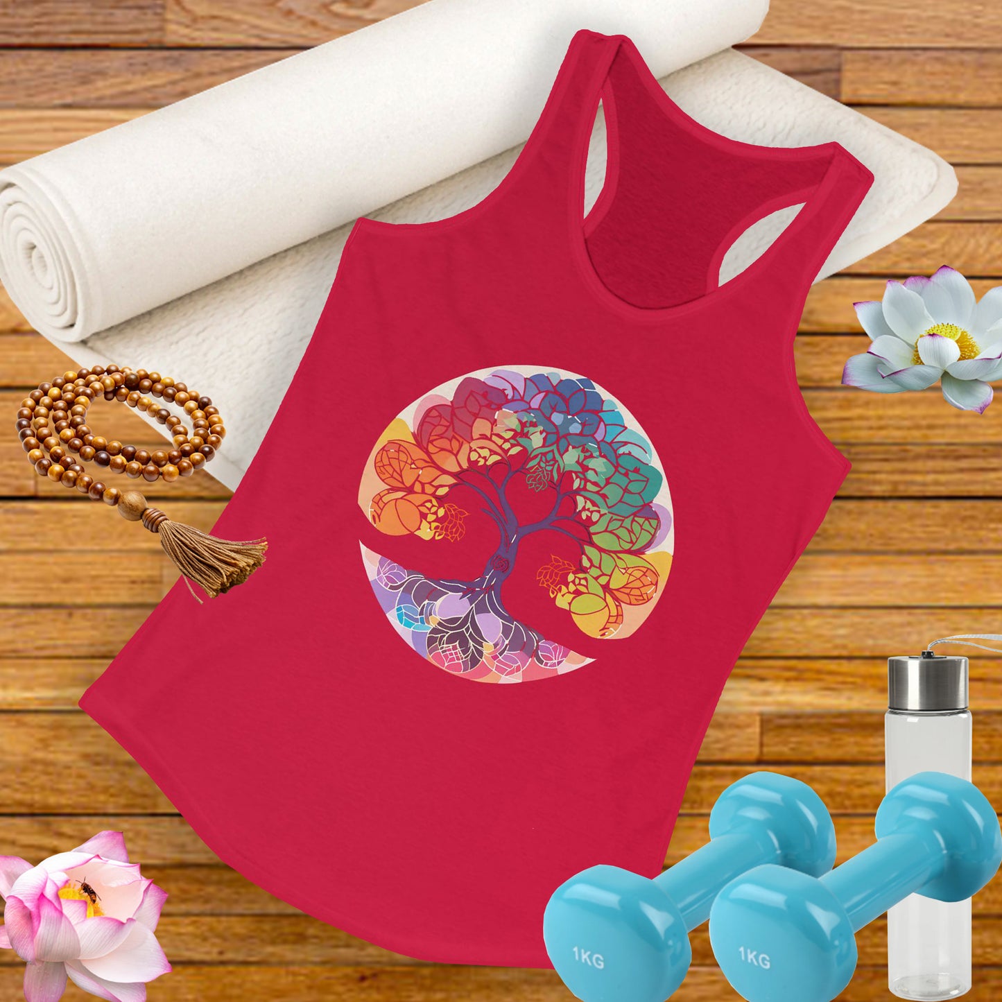 "BOHO Tree of Life" Racerback Tank – Vibrant Spirit & Effortless Comfort