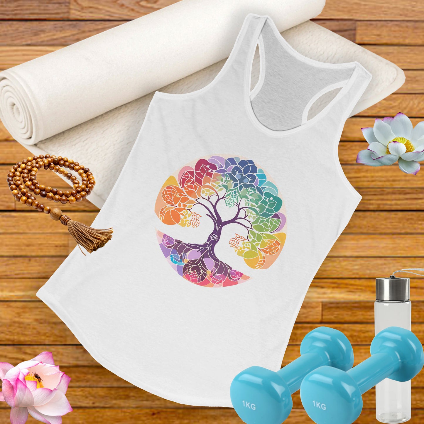 "BOHO Tree of Life" Racerback Tank – Vibrant Spirit & Effortless Comfort