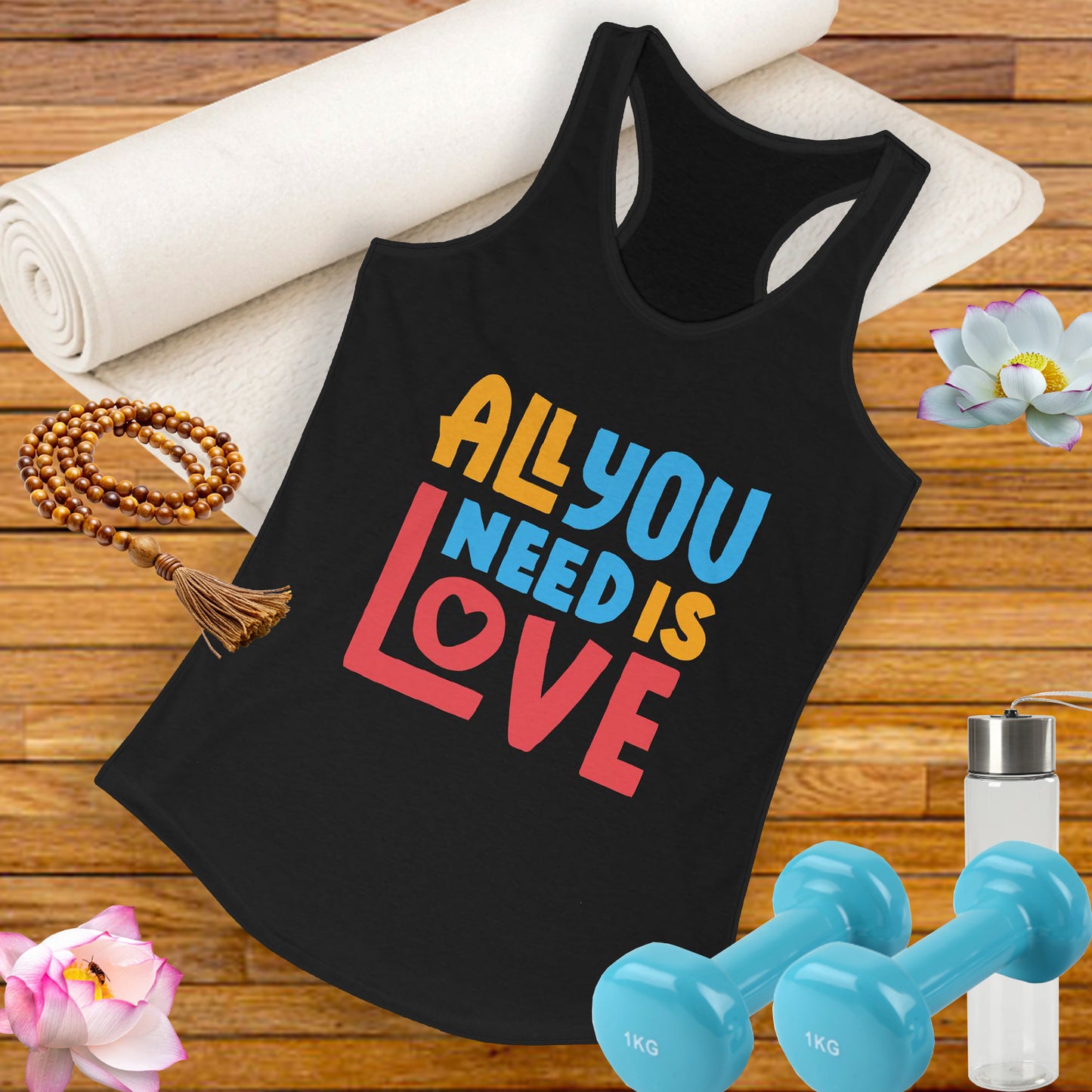 All You Need Is Love Racerback Tank – Radiate Joy in Color