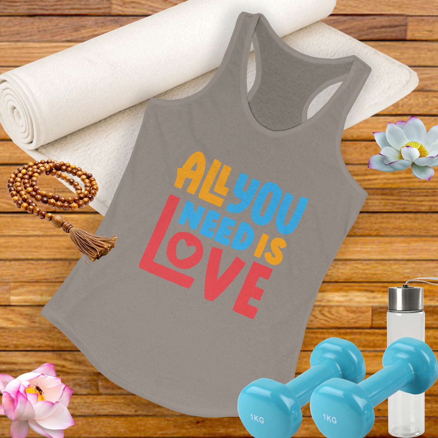 All You Need Is Love Racerback Tank – Radiate Joy in Color