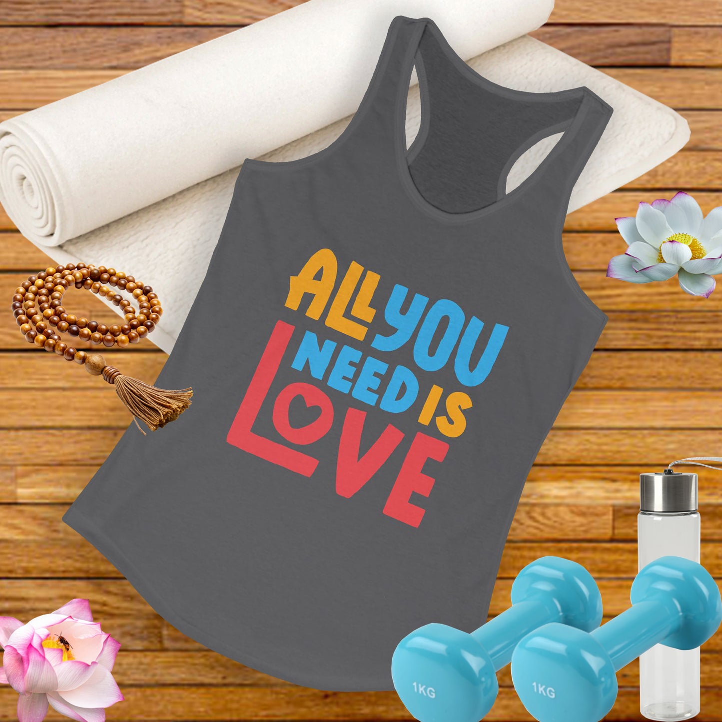 All You Need Is Love Racerback Tank – Radiate Joy in Color