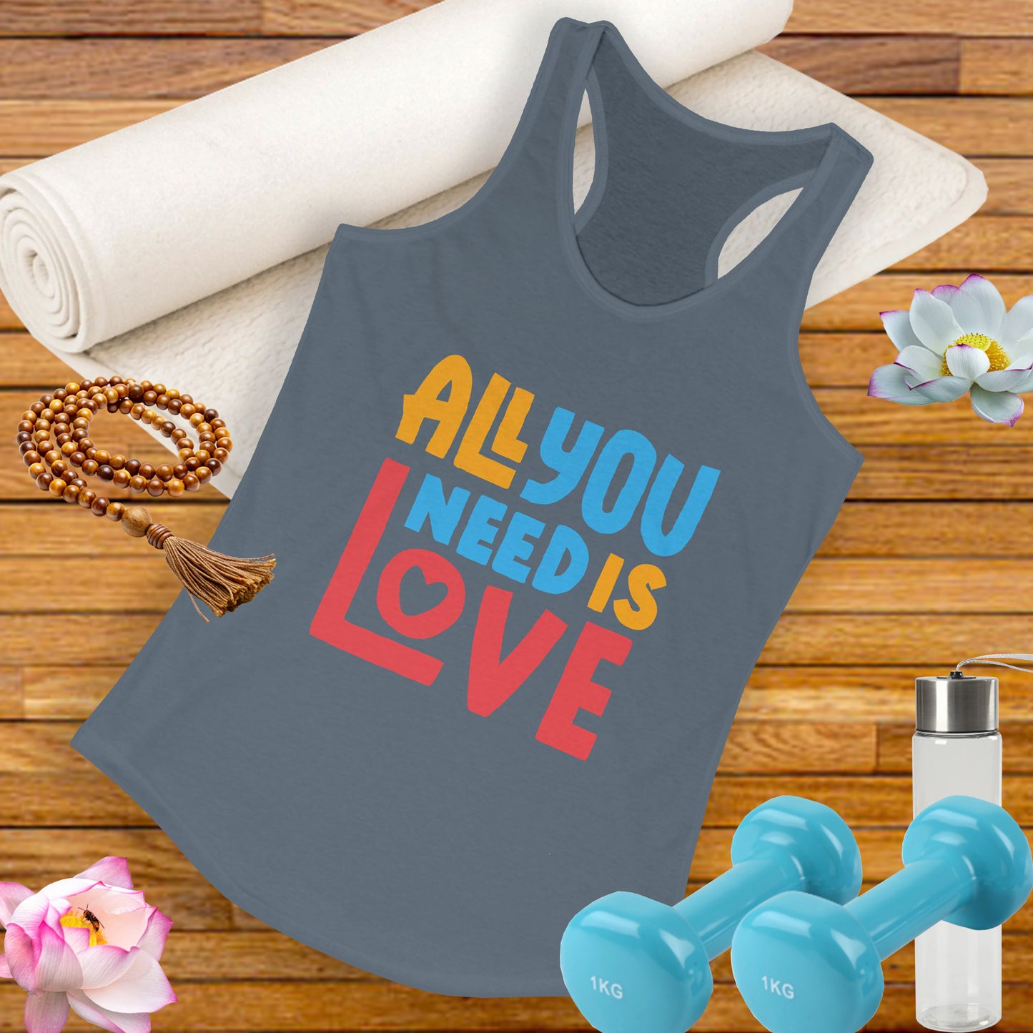 All You Need Is Love Racerback Tank – Radiate Joy in Color
