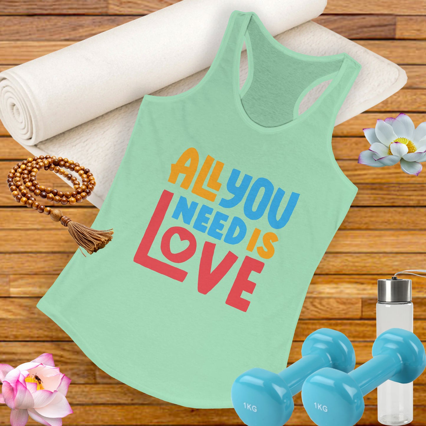 All You Need Is Love Racerback Tank – Radiate Joy in Color