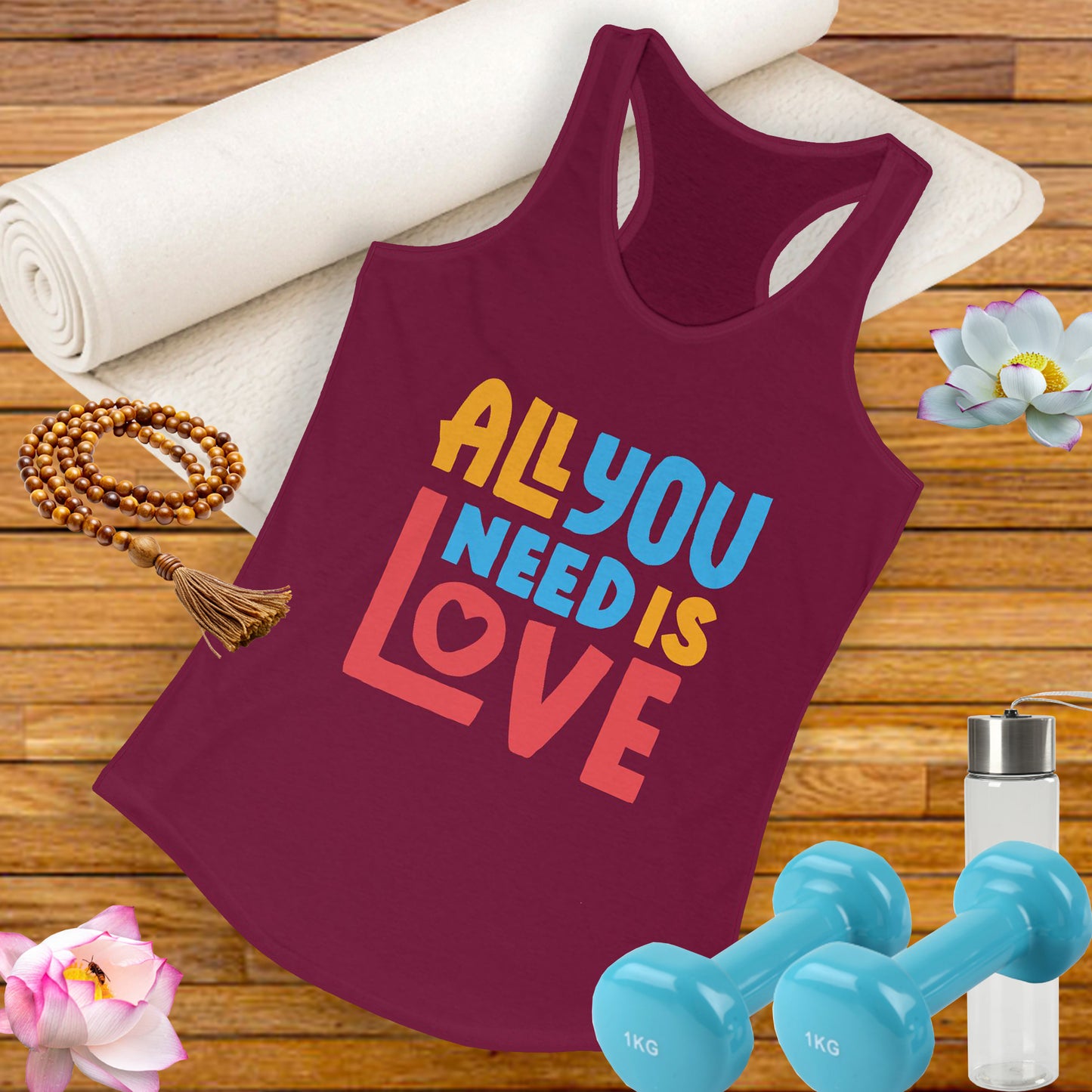 All You Need Is Love Racerback Tank – Radiate Joy in Color
