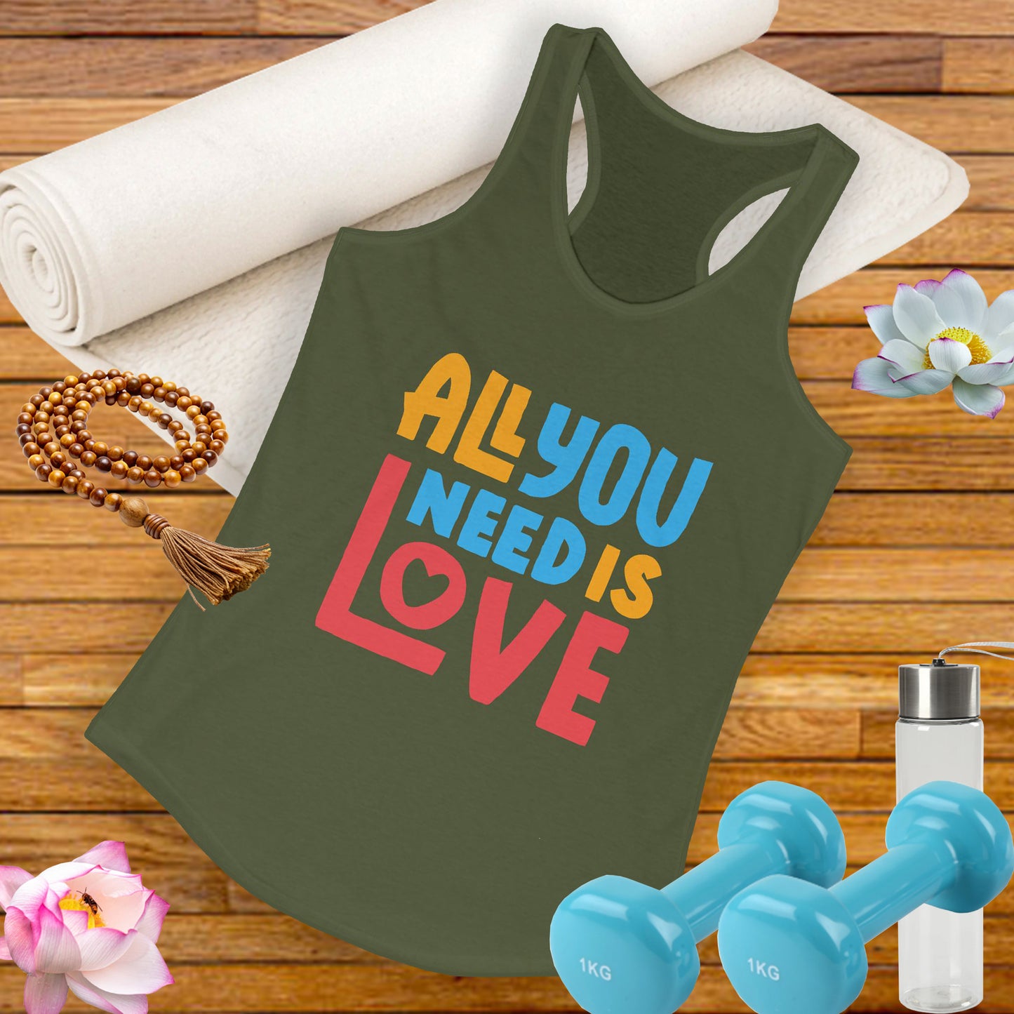 All You Need Is Love Racerback Tank – Radiate Joy in Color