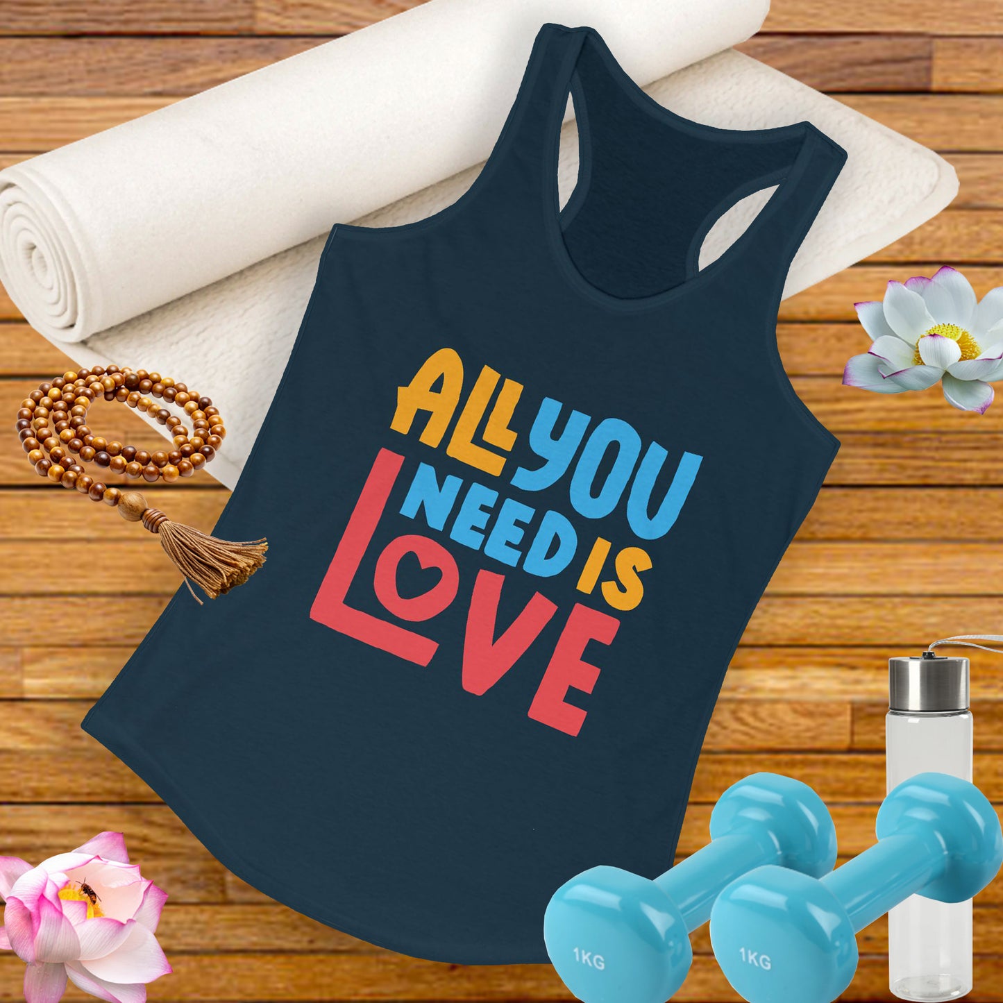 All You Need Is Love Racerback Tank – Radiate Joy in Color