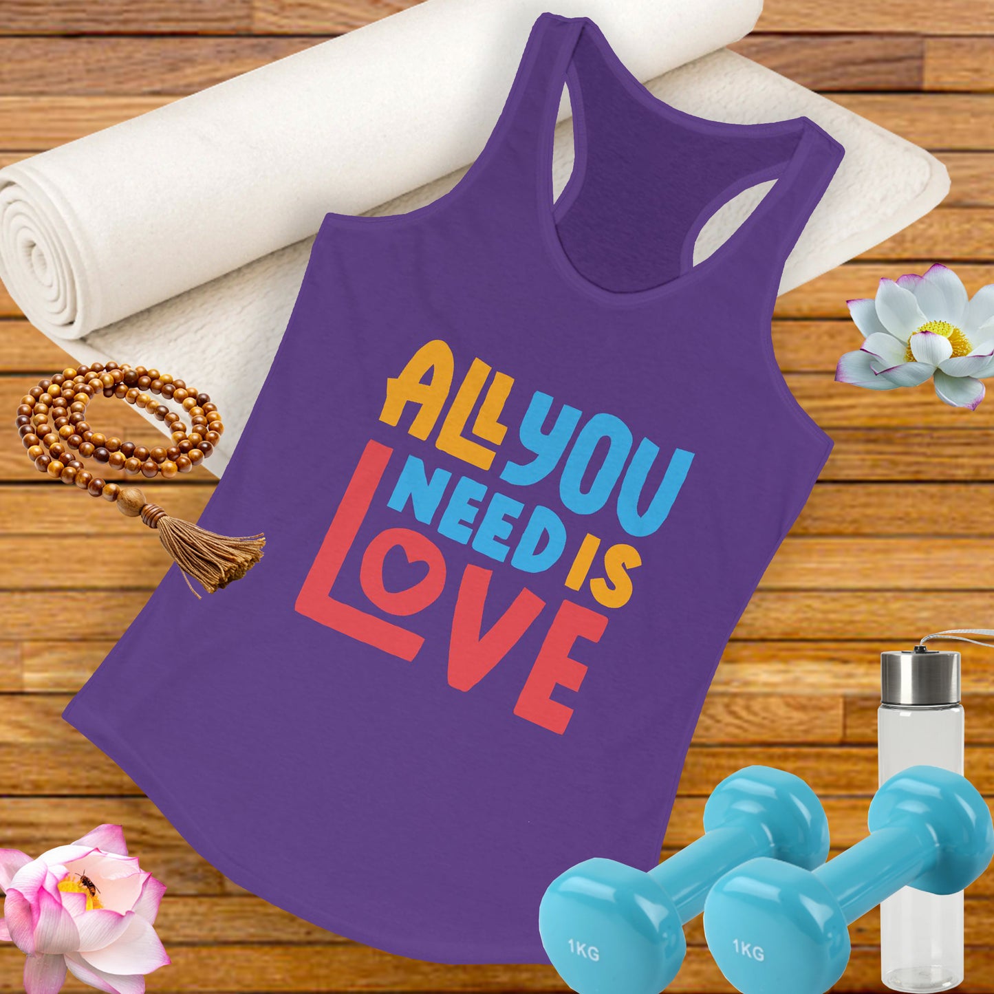 All You Need Is Love Racerback Tank – Radiate Joy in Color