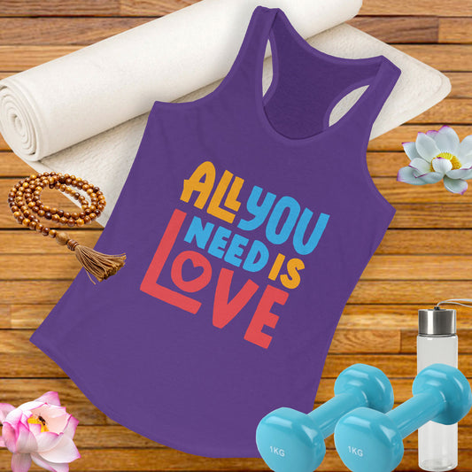 All You Need Is Love Racerback Tank – Radiate Joy in Color