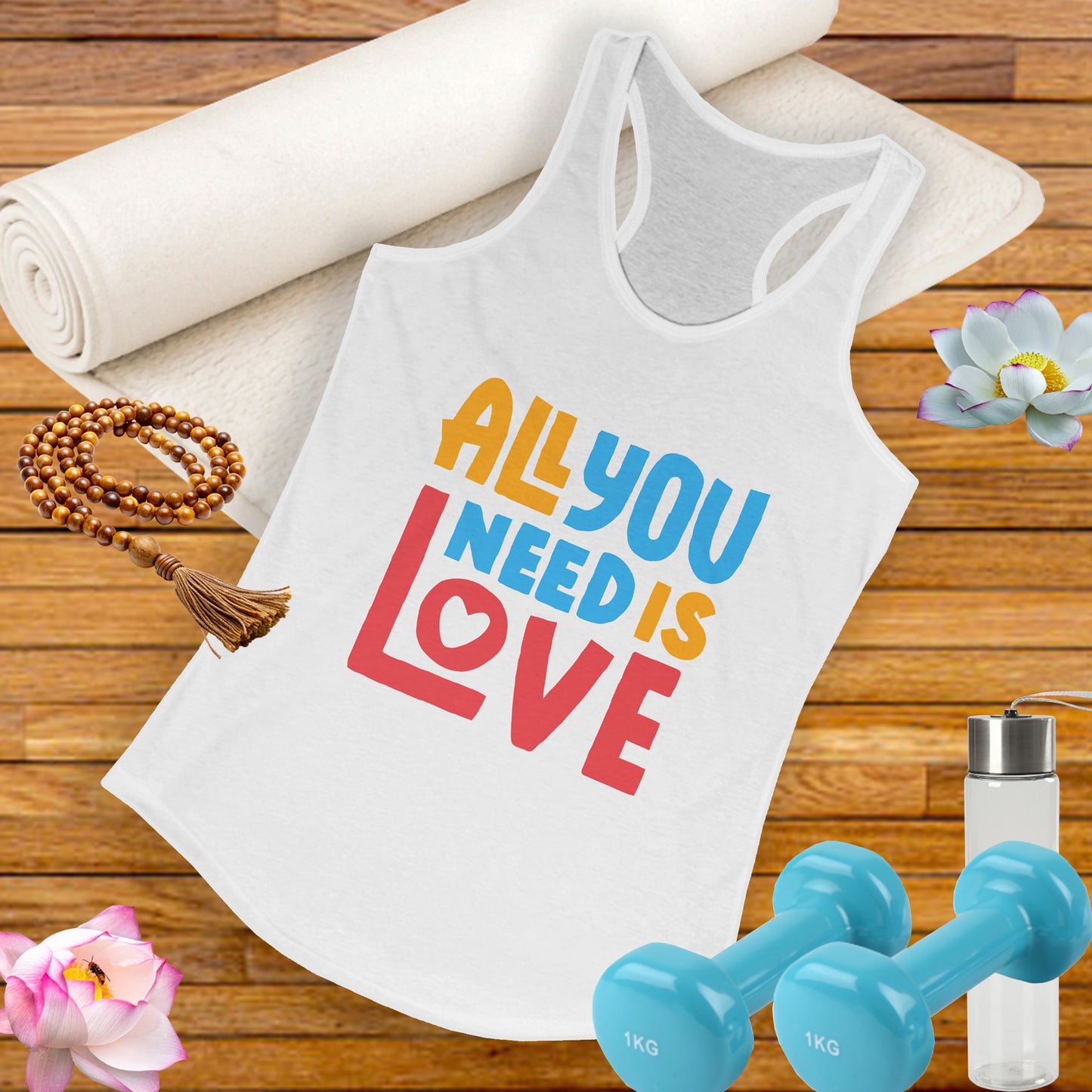 All You Need Is Love Racerback Tank – Radiate Joy in Color