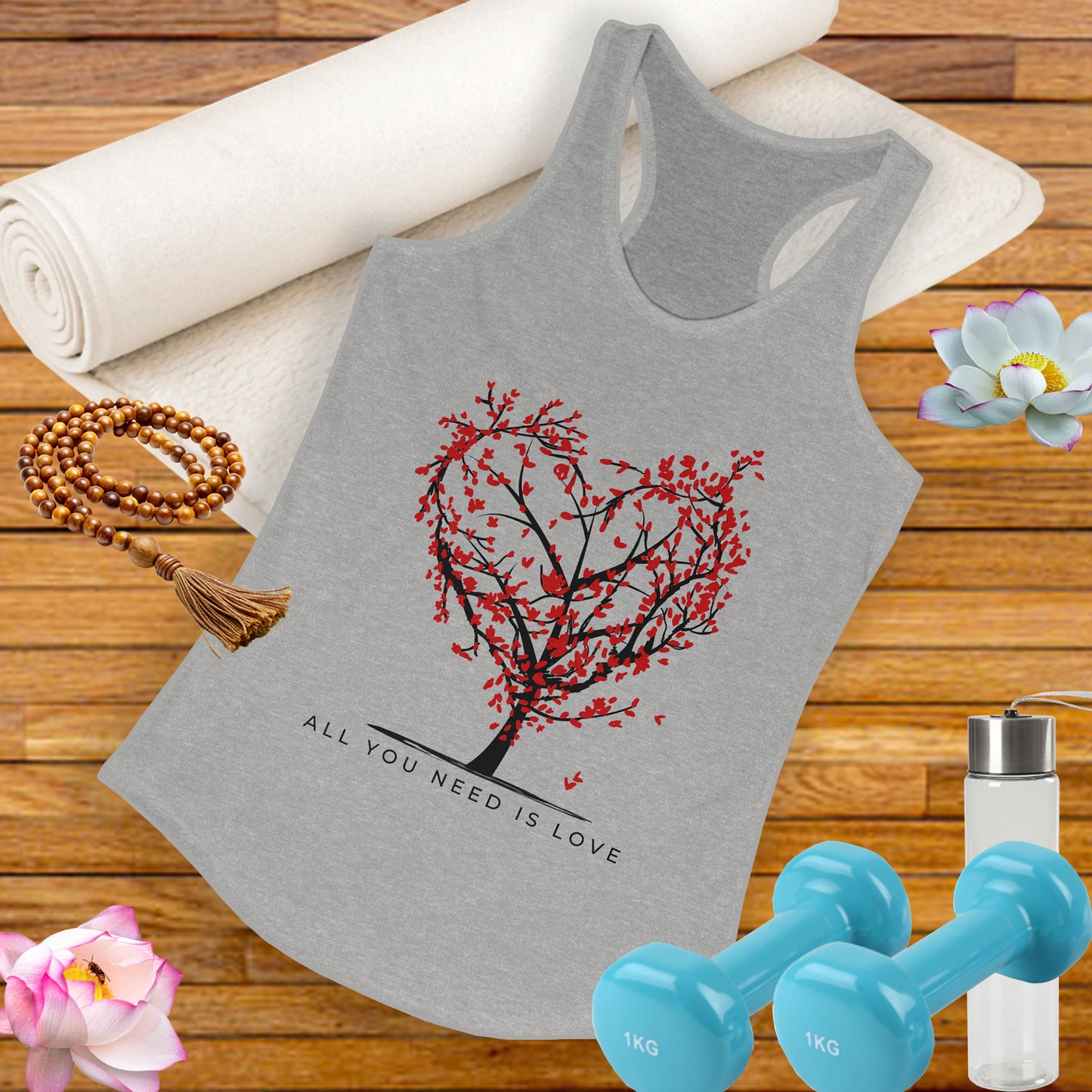 All You Need Is Love Racerback Tank  - Heart-Centered Style for Soulful Days