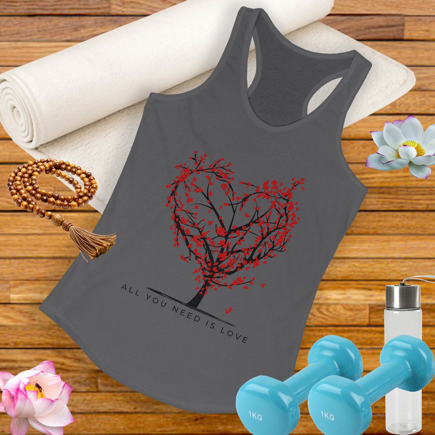 All You Need Is Love Racerback Tank  - Heart-Centered Style for Soulful Days
