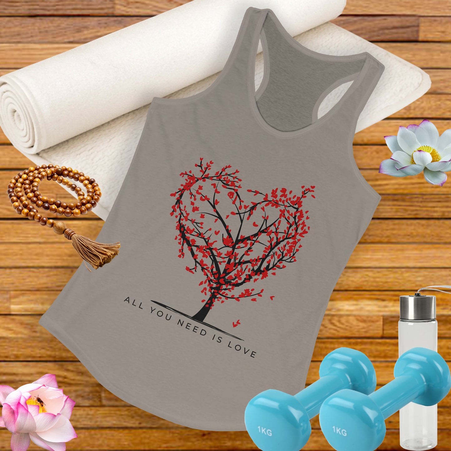 All You Need Is Love Racerback Tank  - Heart-Centered Style for Soulful Days