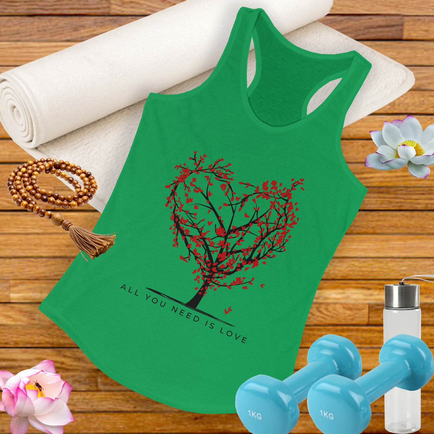 All You Need Is Love Racerback Tank  - Heart-Centered Style for Soulful Days