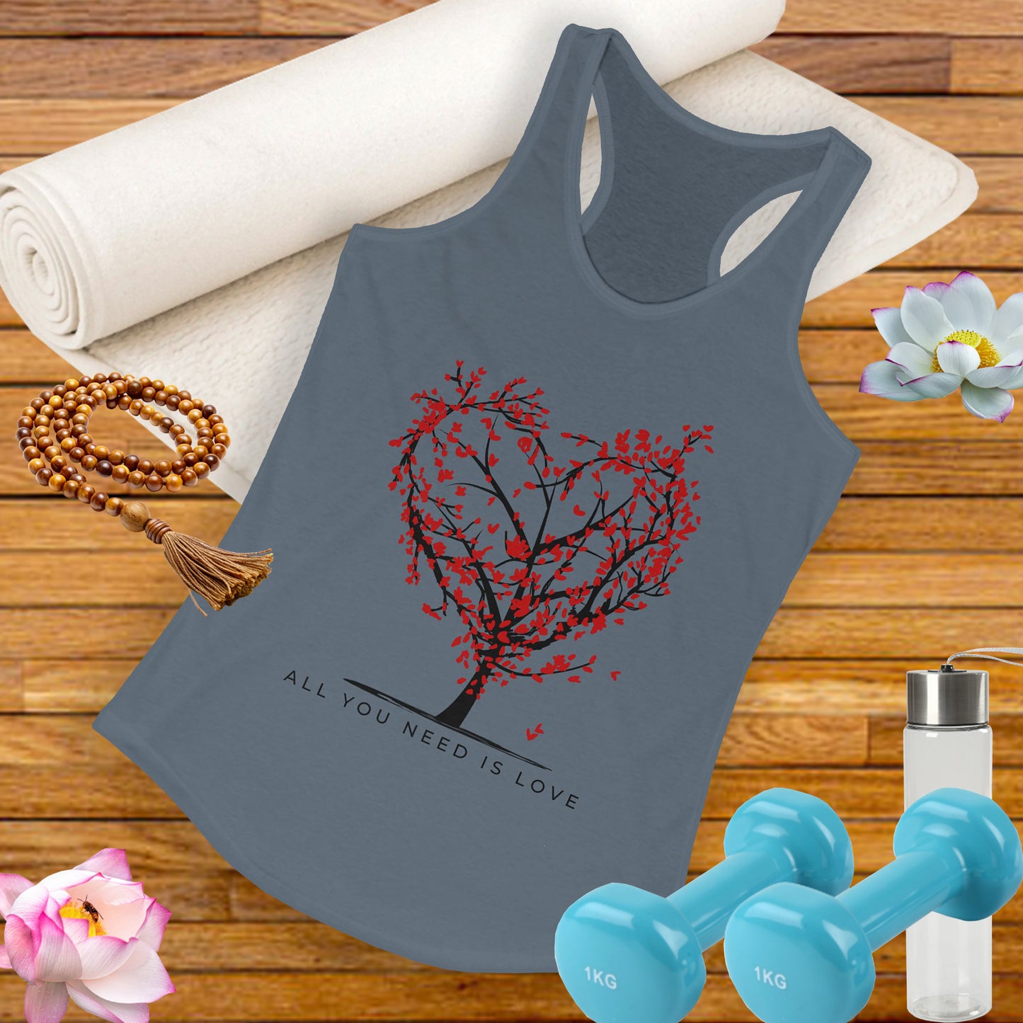 All You Need Is Love Racerback Tank  - Heart-Centered Style for Soulful Days