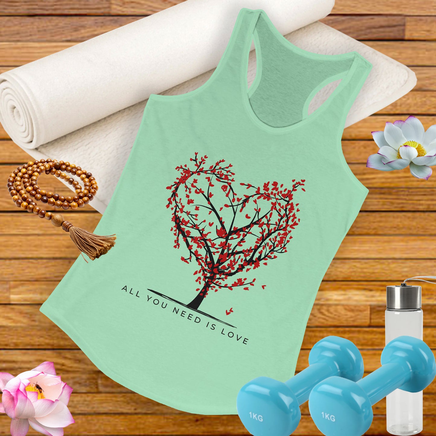 All You Need Is Love Racerback Tank  - Heart-Centered Style for Soulful Days