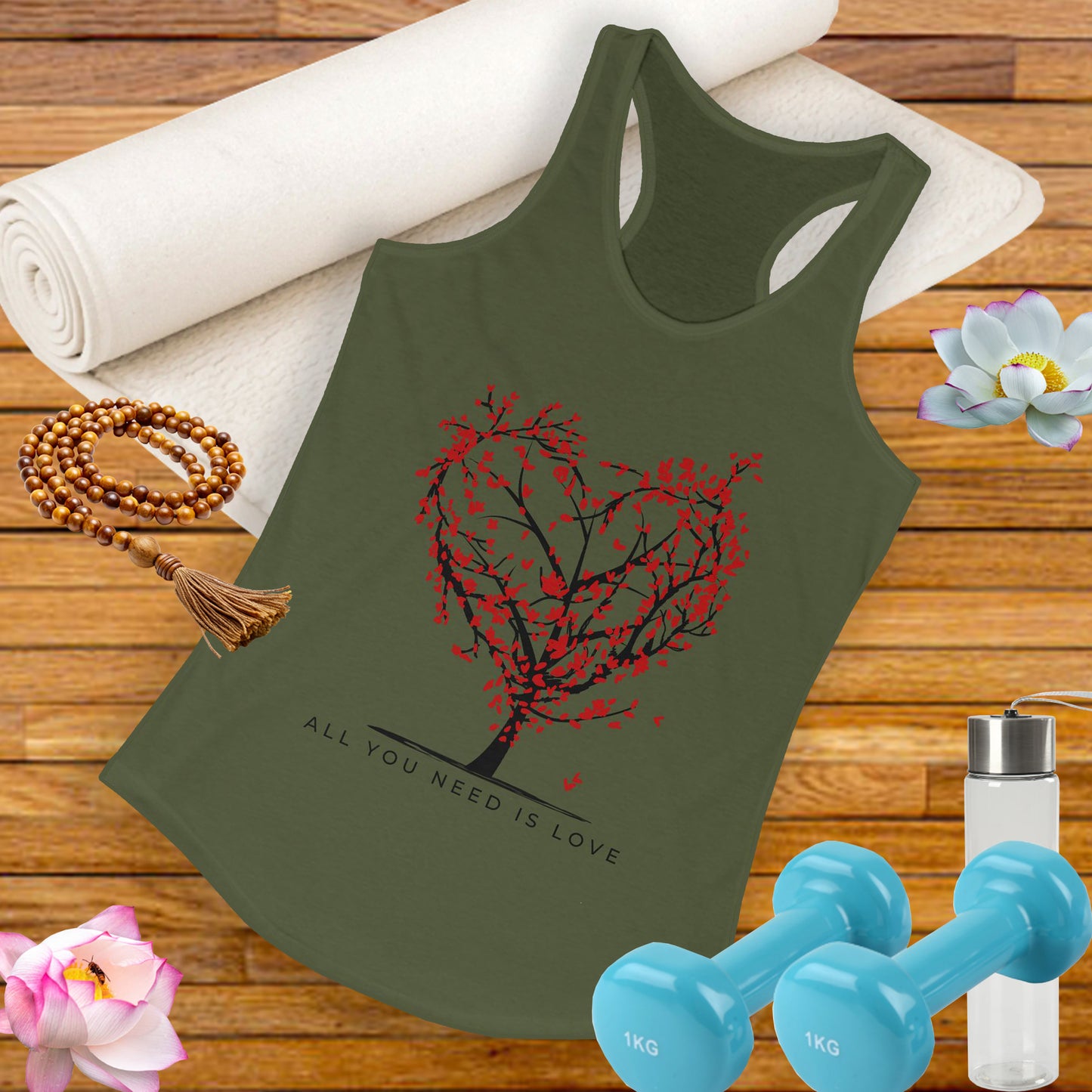 All You Need Is Love Racerback Tank  - Heart-Centered Style for Soulful Days