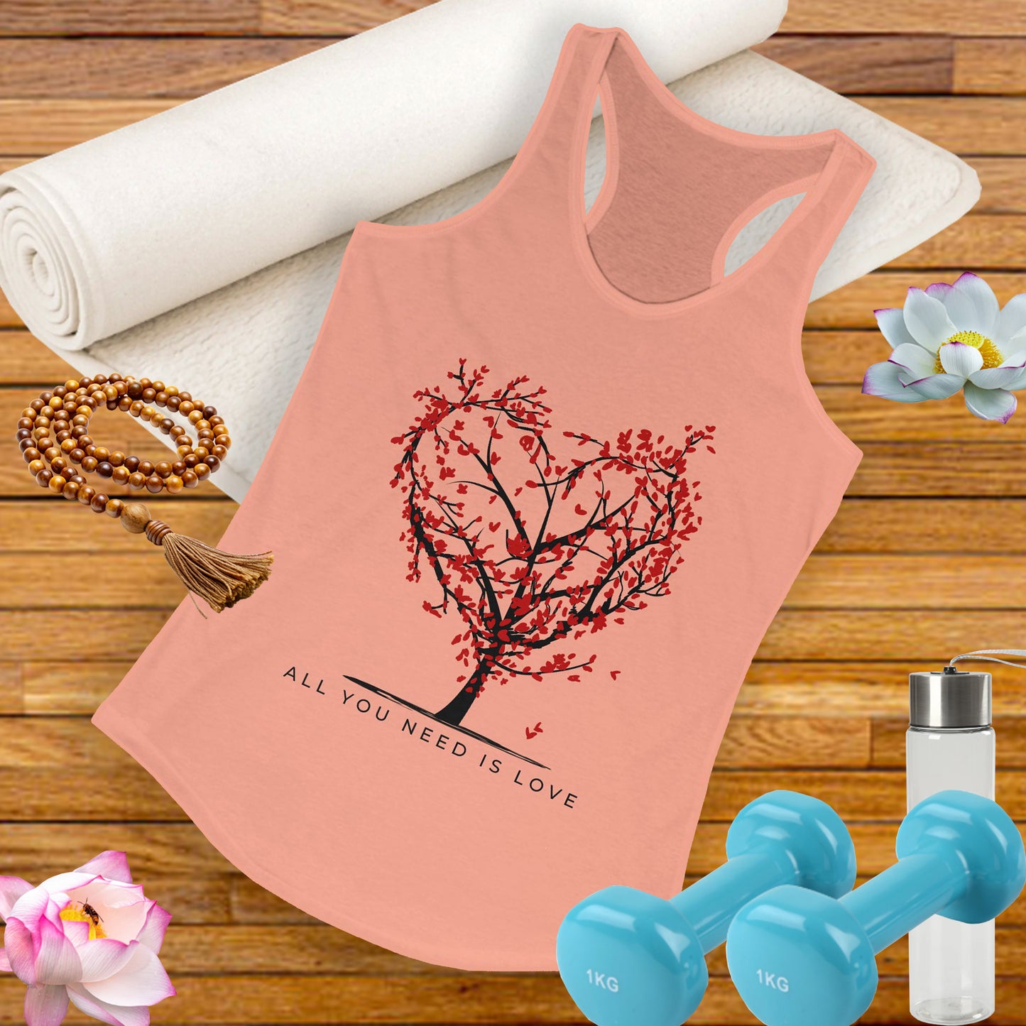 All You Need Is Love Racerback Tank  - Heart-Centered Style for Soulful Days