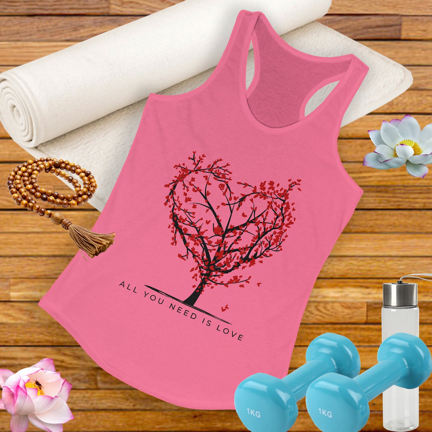 All You Need Is Love Racerback Tank  - Heart-Centered Style for Soulful Days