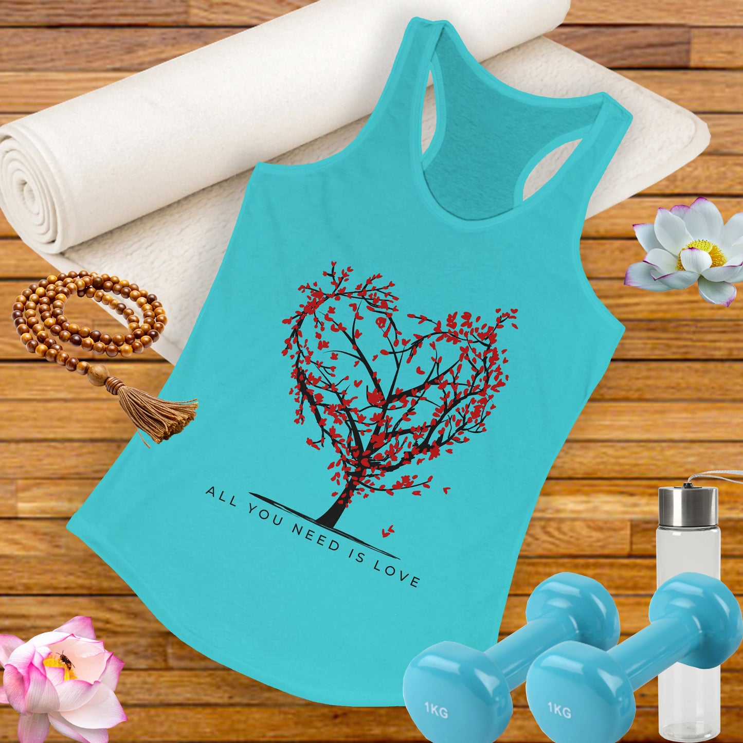 All You Need Is Love Racerback Tank  - Heart-Centered Style for Soulful Days
