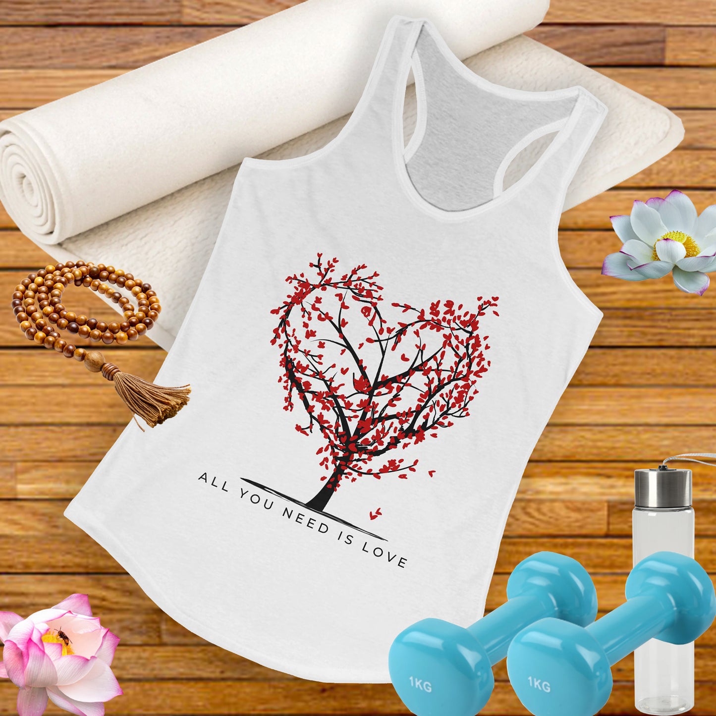 All You Need Is Love Racerback Tank  - Heart-Centered Style for Soulful Days
